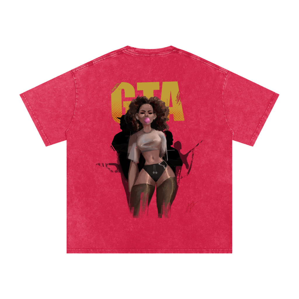 Obey N $urvive Snow Washed Oversized Cotton T-Shirt