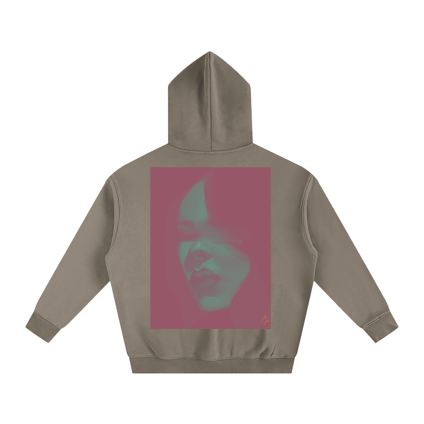 Hidden Face Oversize Fleeced Hoodie
