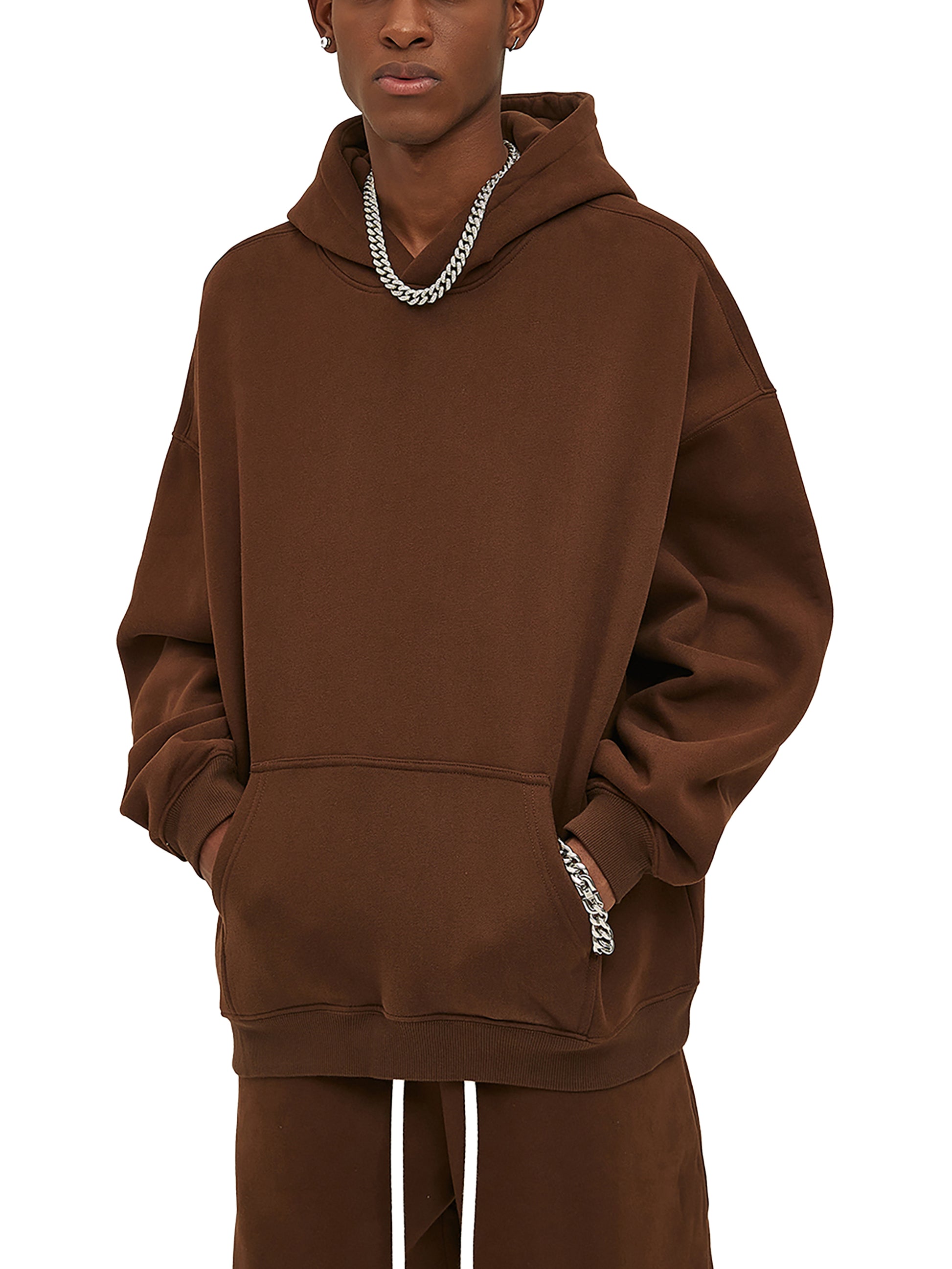 Hidden Face Oversize Fleeced Hoodie