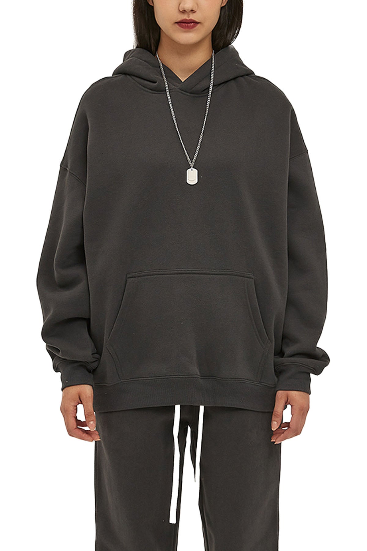 Hidden Face Oversize Fleeced Hoodie