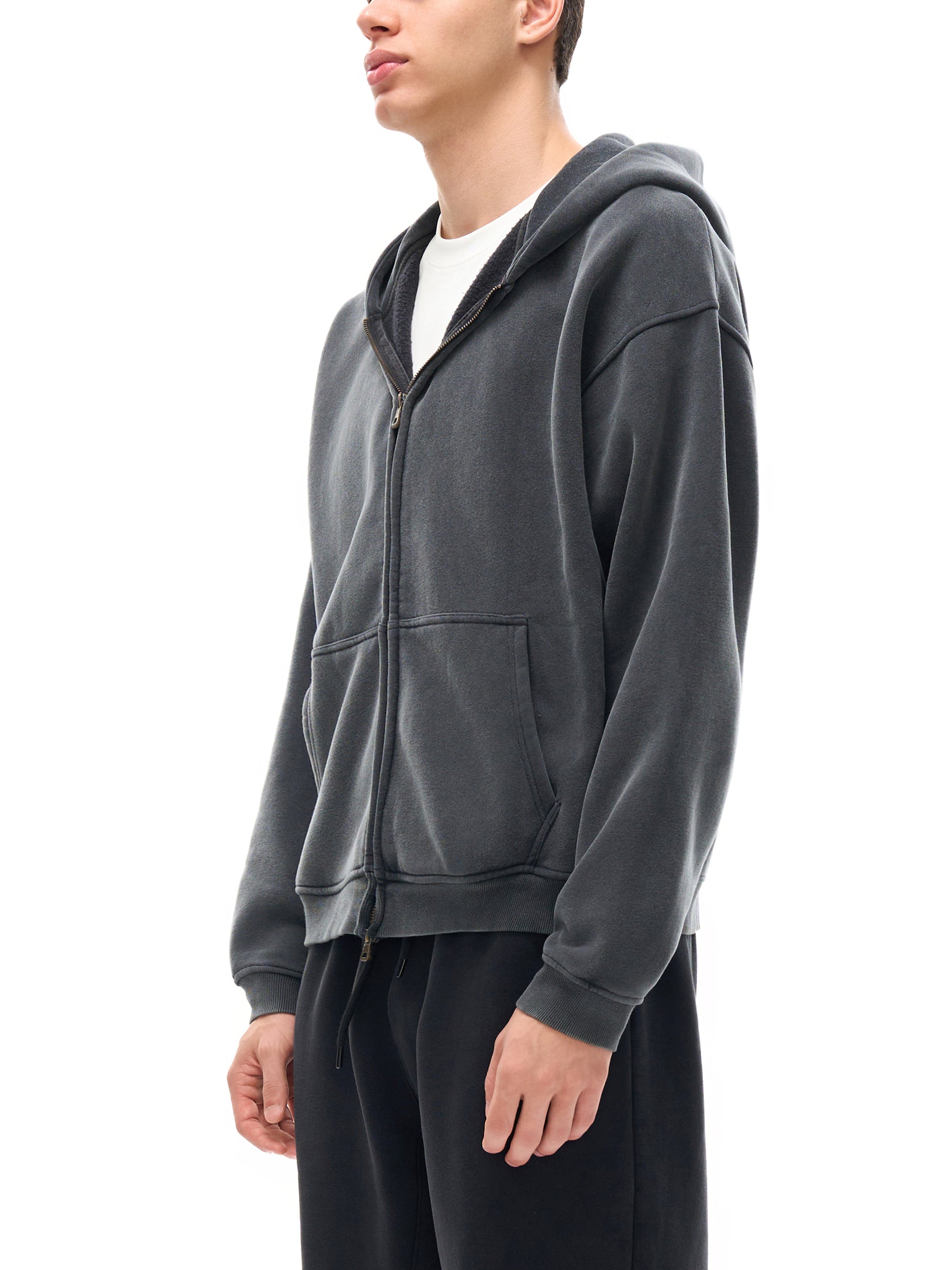 Wings Above Zip-Through Boxy Fleece Hoodie