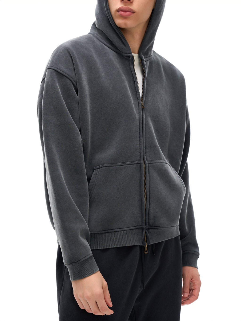 Wings Above Zip-Through Boxy Fleece Hoodie