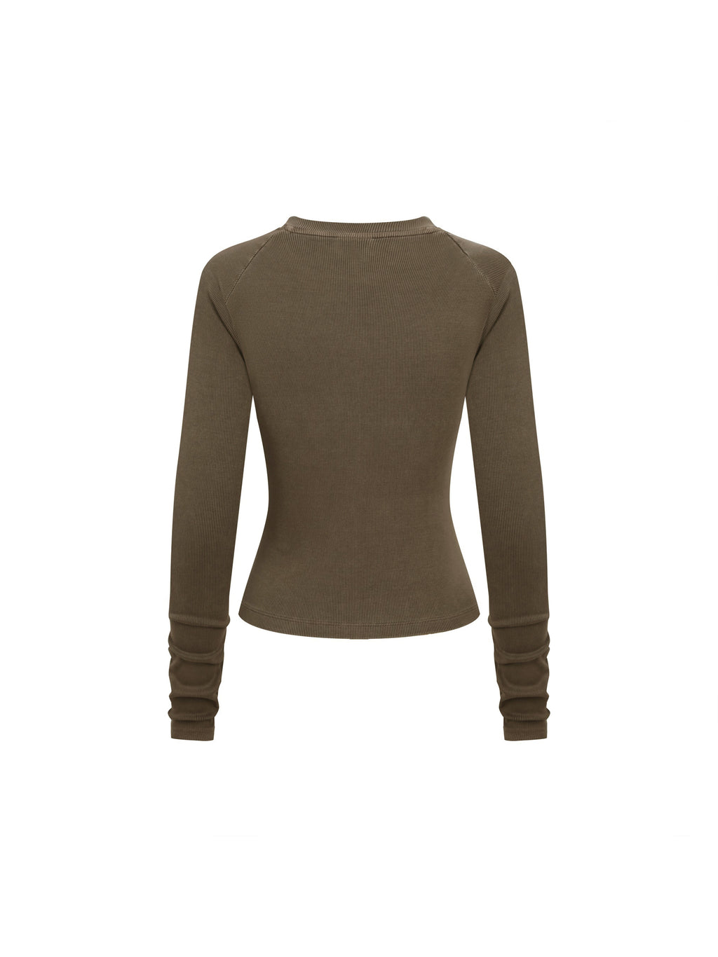 Logo Dyed Washed Raglan Long Sleeve Slim T-Shirt